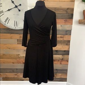 Long sleeve black mini dress